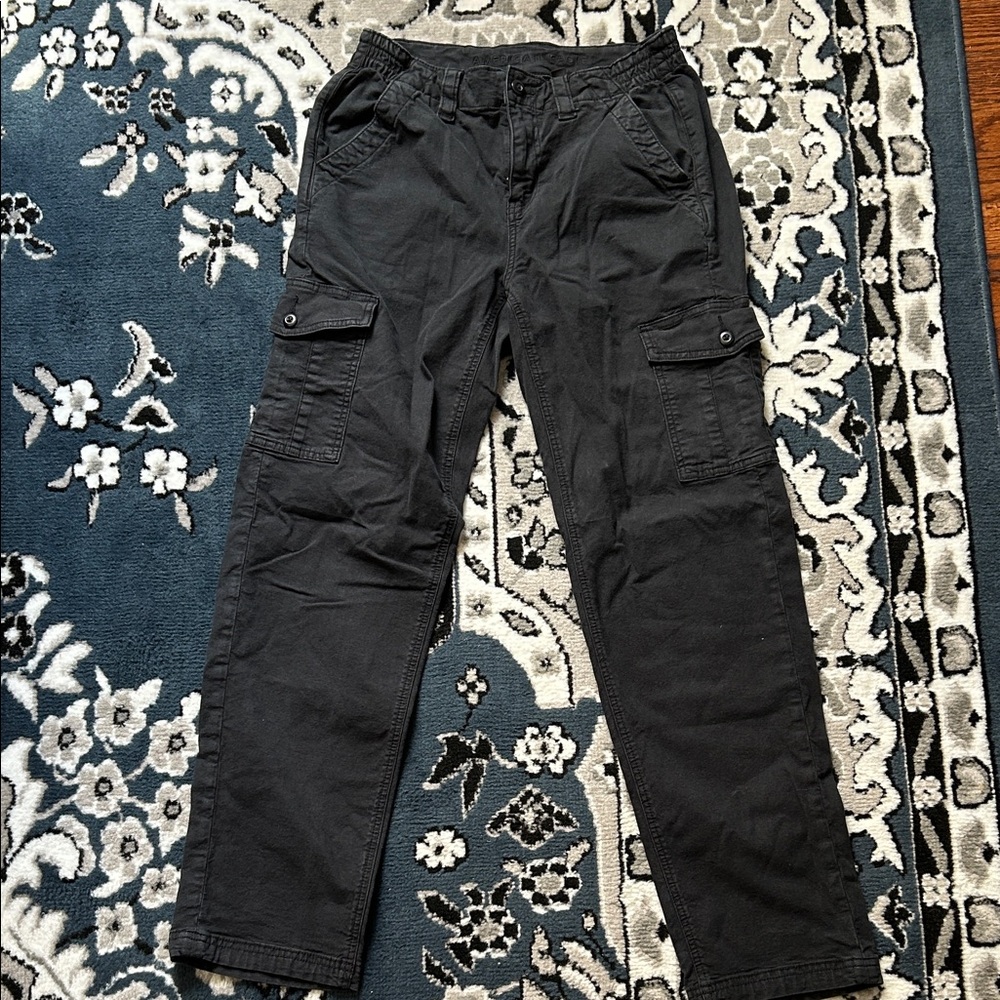 American Eagle Outfitters Charcoal Straight Leg Cargo Pants